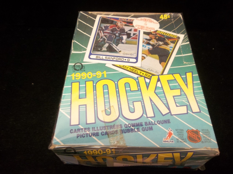 1990-91 O-Pee-Chee Hockey- 1 Box with 38 Unopened Packs