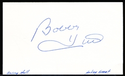Autographed Bobby Hull Hockey Index Card