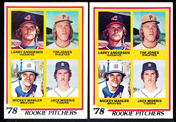 1978 Topps Bsbl. #703 L. Andersen/T. Jones/M. Mahler/ Jack Morris RC- 2 Cards