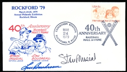 Autographed March 24, 1979 Rockford ’79 Philatelic Exhibition Cachet by Lou Boudreau and Stan Musial