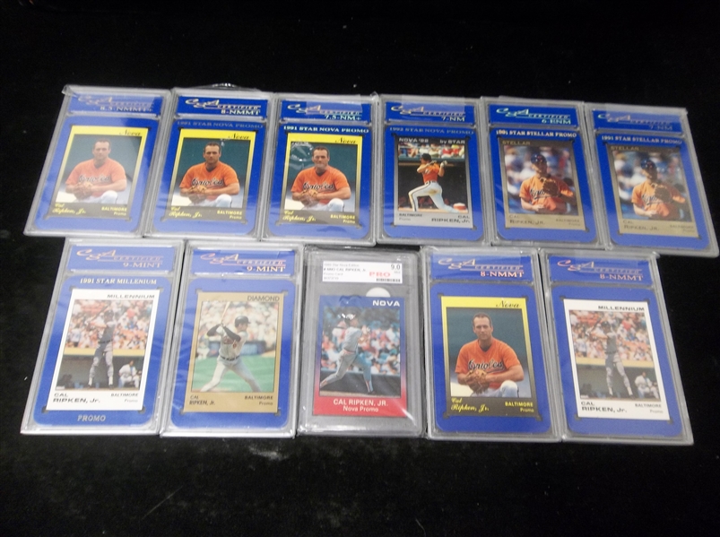 1988-91 Star Company Bsbl.- 10 Asst. HOFer Promo Cards- All CSA Graded