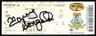 Autographed June 29, 2004 Chicago White Sox @ Pittsburgh Pirates Full Ticket by Manny Sanguillen