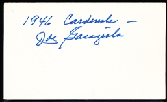Autographed Joe Garagiola Bsbl. Index Card