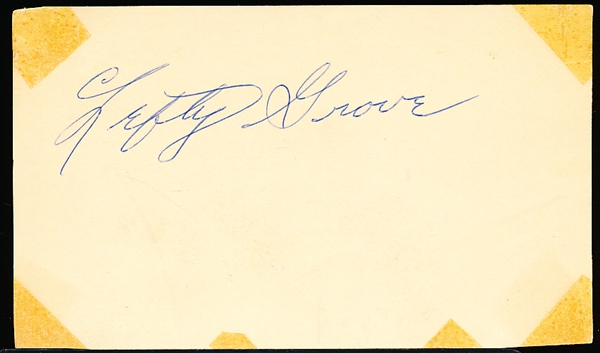 Autographed Lefty Grove Bsbl. Government Postcard