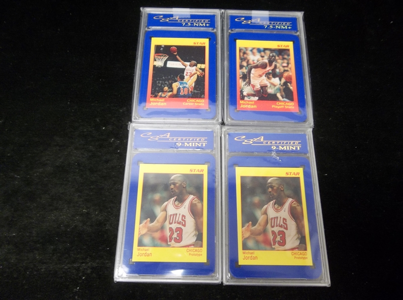 1991 Star Company Bskbl. Michael Jordan- 4 Asst. Promo/Prototype Graded Cards- All Graded by CSA