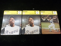 1977 Sportscaster Cards- Hank Aaron- 3 Diff.