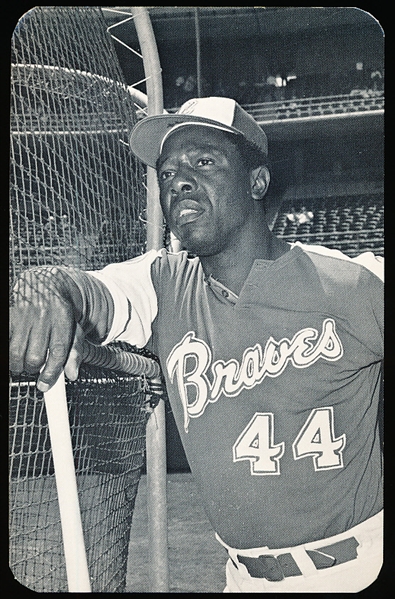1982 Baseball Card News 3-1/2” x 5-1/2” B & W Hank Aaron Ad Rate Back Card