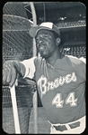 1982 Baseball Card News 3-1/2” x 5-1/2” B & W Hank Aaron Ad Rate Back Card