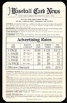 1982 Baseball Card News 3-1/2” x 5-1/2” B & W Hank Aaron Ad Rate Back Card