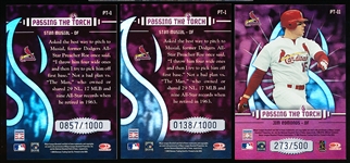 2003 Donruss Elite Bb- Stan Musial Inserts- 3 Asst. “Passing the Torch”