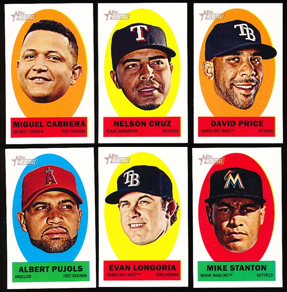 2012 Topps Heritage Bb- “Stick Ons” Inserts- 14 Asst./13 Diff.