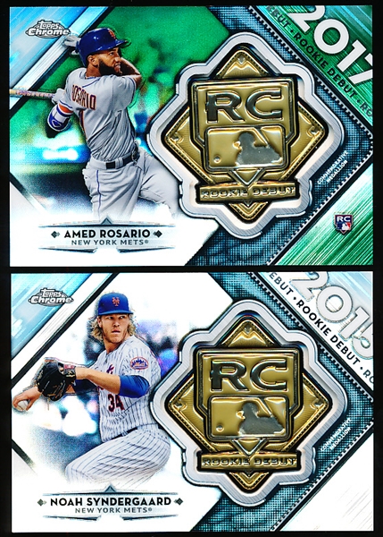 2018 Topps Chrome Bb- “Rookie Debut Medallion” Inserts- 2 Diff. Mets