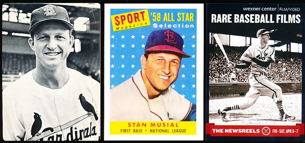 Three Diff. Stan Musial Odd-Ball Cards