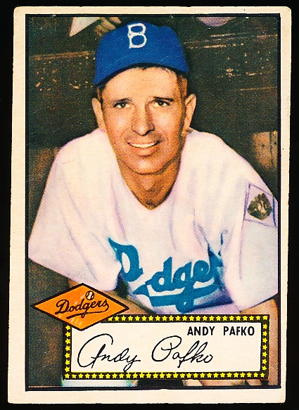 1952 Topps Baseball- #1 Andy Pafko, Brooklyn- Red Back 