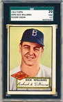 1952 Topps Baseball- #396 Dick Williams, Dodgers- Hi#- SGC 20 (Fair 1.5)