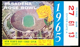 1965 Rose Bowl College Ftbl. Ticket Stub- Michigan vs. Oregon State