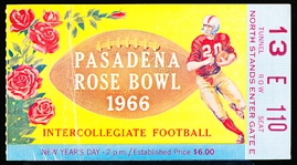 1966 Rose Bowl College Ftbl. Ticket Stub- Michigan State vs. UCLA