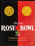 January 2, 1967 Rose Bowl College Ftbl. Program- Purdue vs. USC
