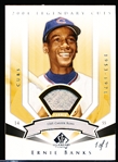 2004 SP Legendary Cuts Bb- #37 Ernie Banks- Significant Fact Memorabilia Jersey Card- 1 of 1