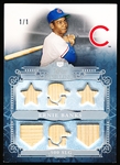 2010 Topps Sterling Baseball- Sterling Stats #SSR-40 Ernie Banks- 6 Sterling Silver Relics Card- 1 of 1