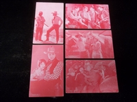 1920’s Western/Cowboy Exhibit Cards- 5 Diff- Red Tint- Postcard backs