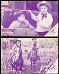 1920’s/30’s Western Cowboy Actor Exhibit Cards- 4 Diff- Purplish Tint- with Exhibit Coupon Front- Blank back