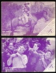 1920’s/30’s Western Cowboy Actor Exhibit Cards- 4 Diff- Purplish Tint- with Exhibit Coupon Front- Blank back