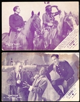 1920’s/30’s Western Cowboy Actor Exhibit Cards- 4 Diff- Purplish Tint- with Exhibit Coupon Front- Blank back
