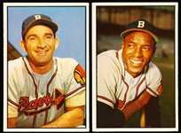 1953 Bowman Bb Color- 2 Diff Boston Braves