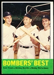1962 Topps Baseball- #173 Bomber’s Best- Tresh/ Mantle/ Richardson
