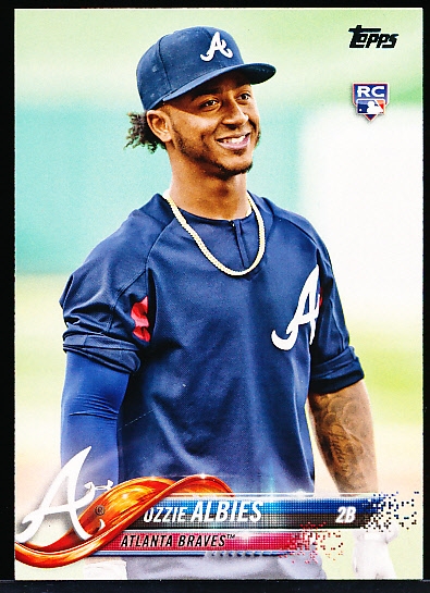 Lot Detail - 2018 Topps Bsbl. “SP Photo Variation” #276B Ozzie Albies RC,  Braves (Blue BP Jersey)
