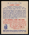 1949 Bowman Bb- #233 Larry Doby, Cleveland RC- Hi#