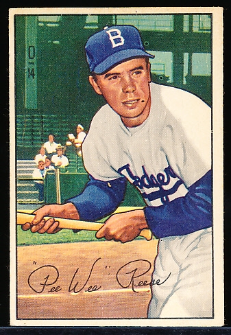 1952 Bowman Baseball- #8 Pee Wee Reese, Dodgers
