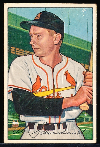 1952 Bowman Baseball- #30 Red Schoendienst, Cardinals