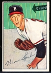 1952 Bowman Baseball- #156 Warren Spahn, Braves