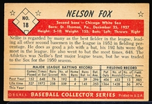 1953 Bowman Color Baseball- #18 Nellie Fox, White Sox