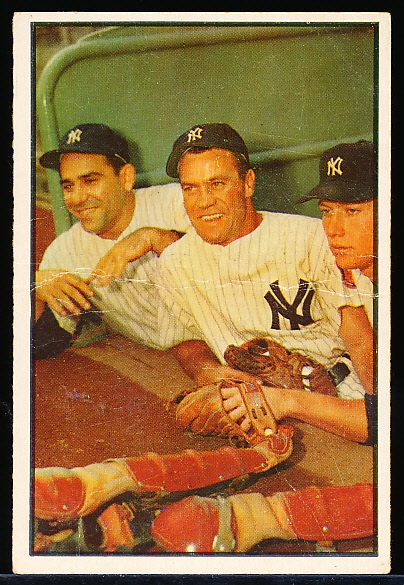 1953 Bowman Color Baseball- #44 Bauer/ Berra/ Mantle