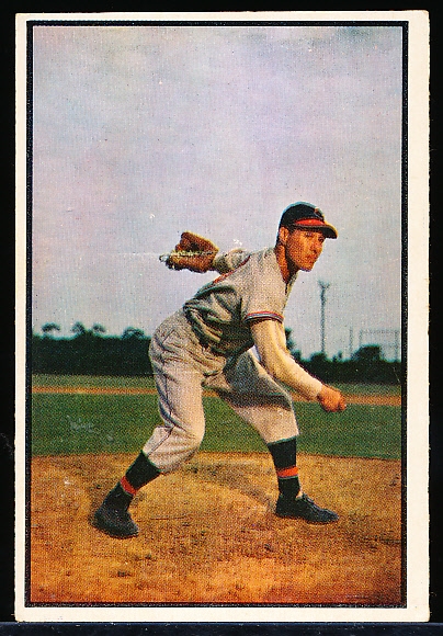 1953 Bowman Color Baseball- #114 Bob Feller, Cleveland