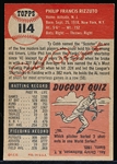 1953 Topps Baseball- #114 Phil Rizzuto, Yankees