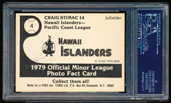 Autographed 1979 TCMA Hawaii Islanders Baseball- #4 Craig Stimac- PSA/DNA Authentic Auto