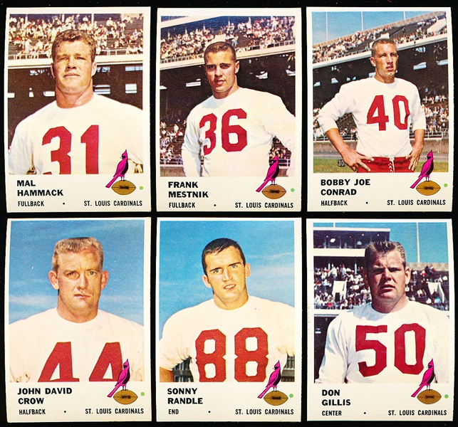 1961 Fleer Fb- 6 Diff Cardinals