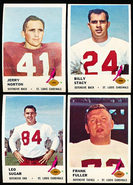 1961 Fleer Fb- 4 Diff Cardinals