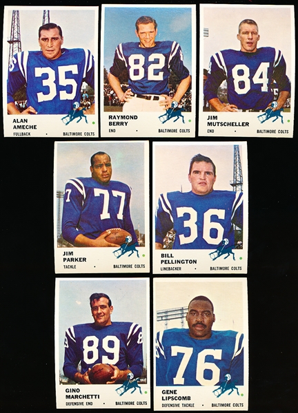 1961 Fleer Fb- 7 Diff Bal Colts