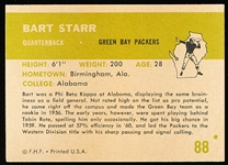 1961 Fleer Fb- #88 Bart Starr, Packers