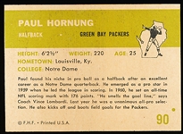 1961 Fleer Fb- #90 Paul Hornung, Packers