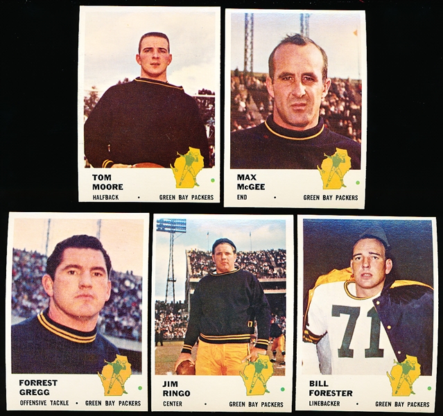 1961 Fleer Fb- 5 Diff Green Bay Packers