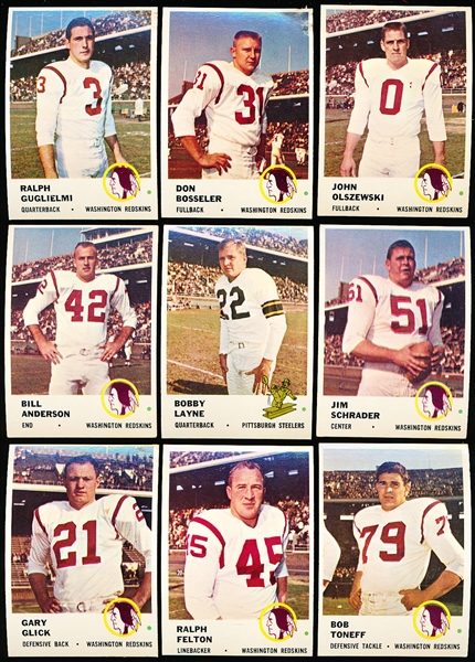 1961 Fleer Fb- 7 Diff Redskins