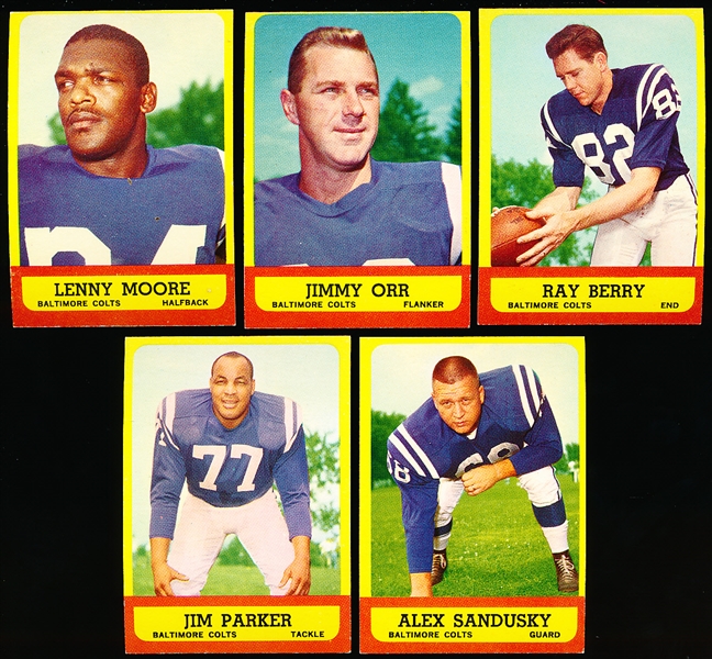 1963 Topps Fb- 5 Diff Balt Colts