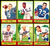 1963 Topps Fb- 6 Diff Detroit Lions