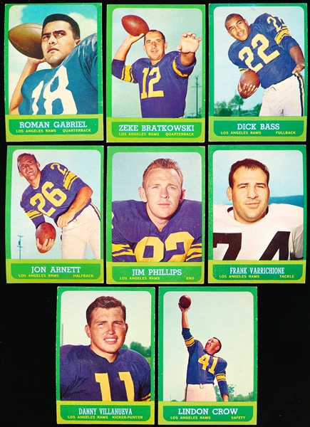 1963 Topps Fb- 11 Diff Los Angeles Rams